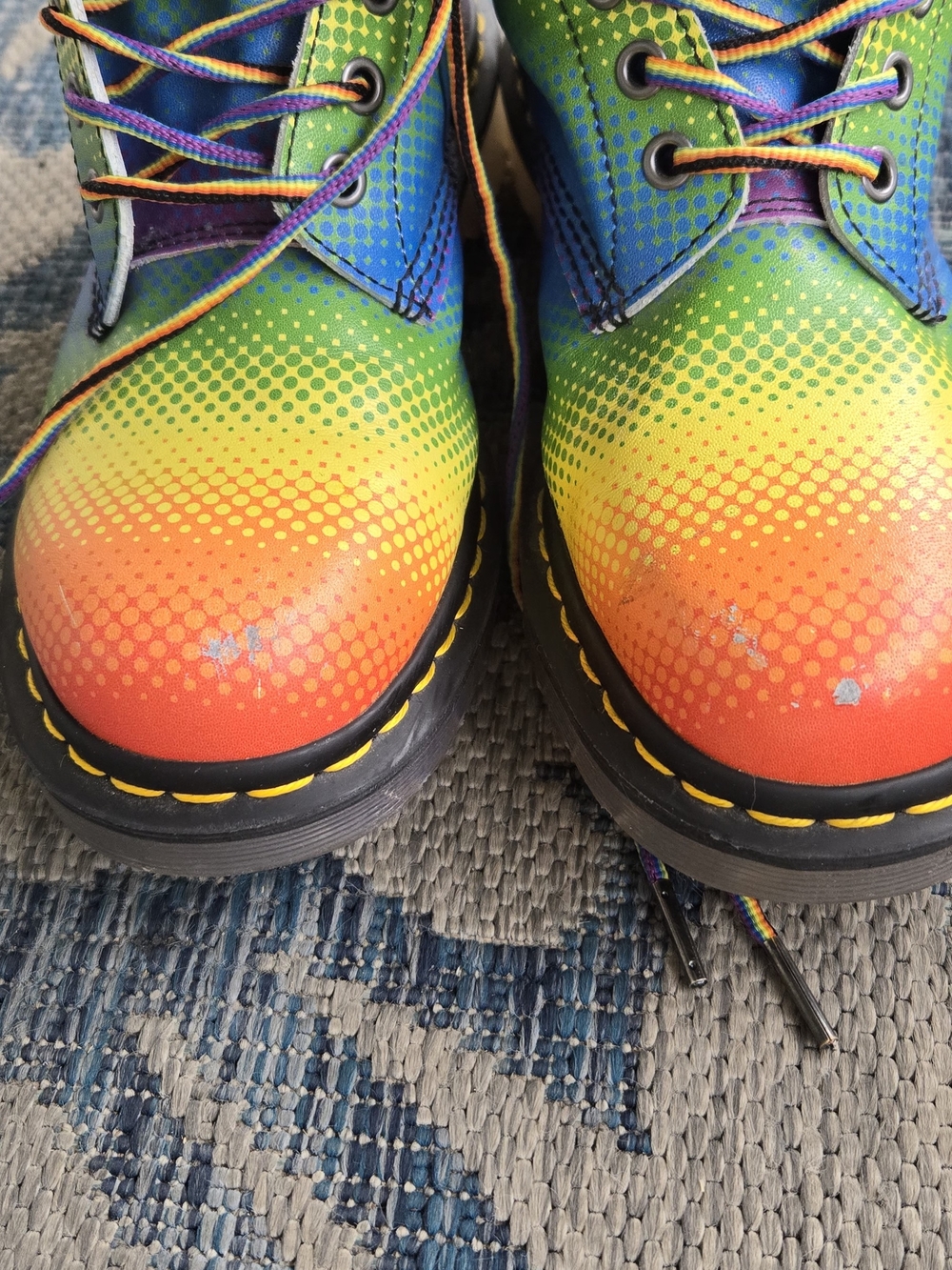 Dr. Martens Rainbow Gradient 8‑Eye Lace-Up Combat Boots - Picture 4 of 10